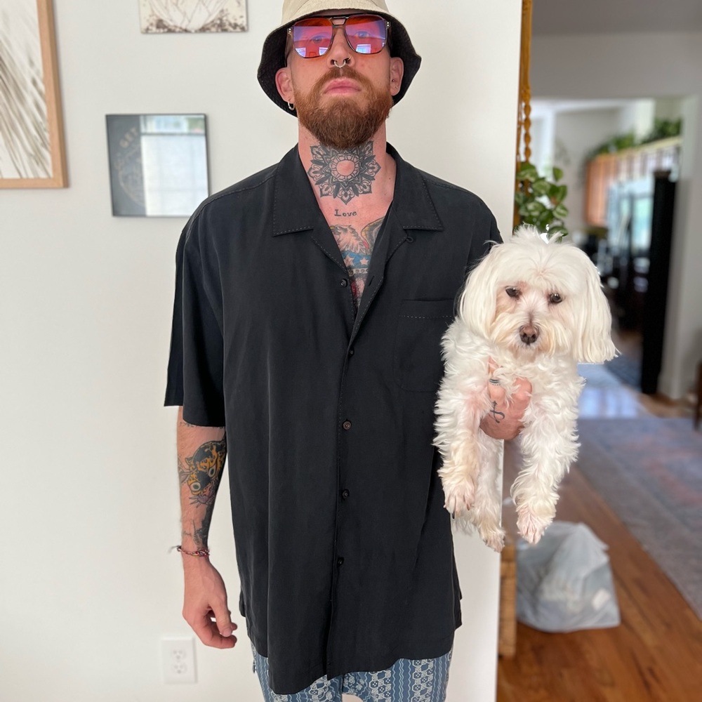 Tommy Bahama Black Button Down Shirt for Men